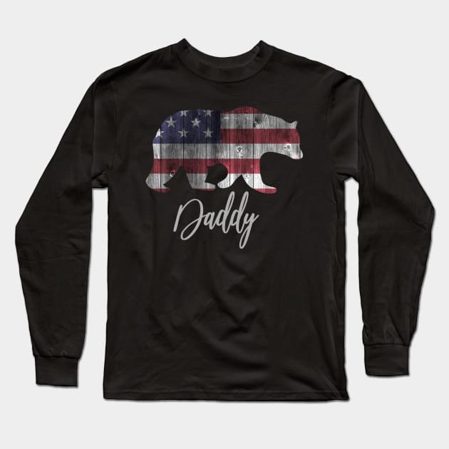 Daddy Bear 4th of july flag american Long Sleeve T-Shirt by sevalyilmazardal